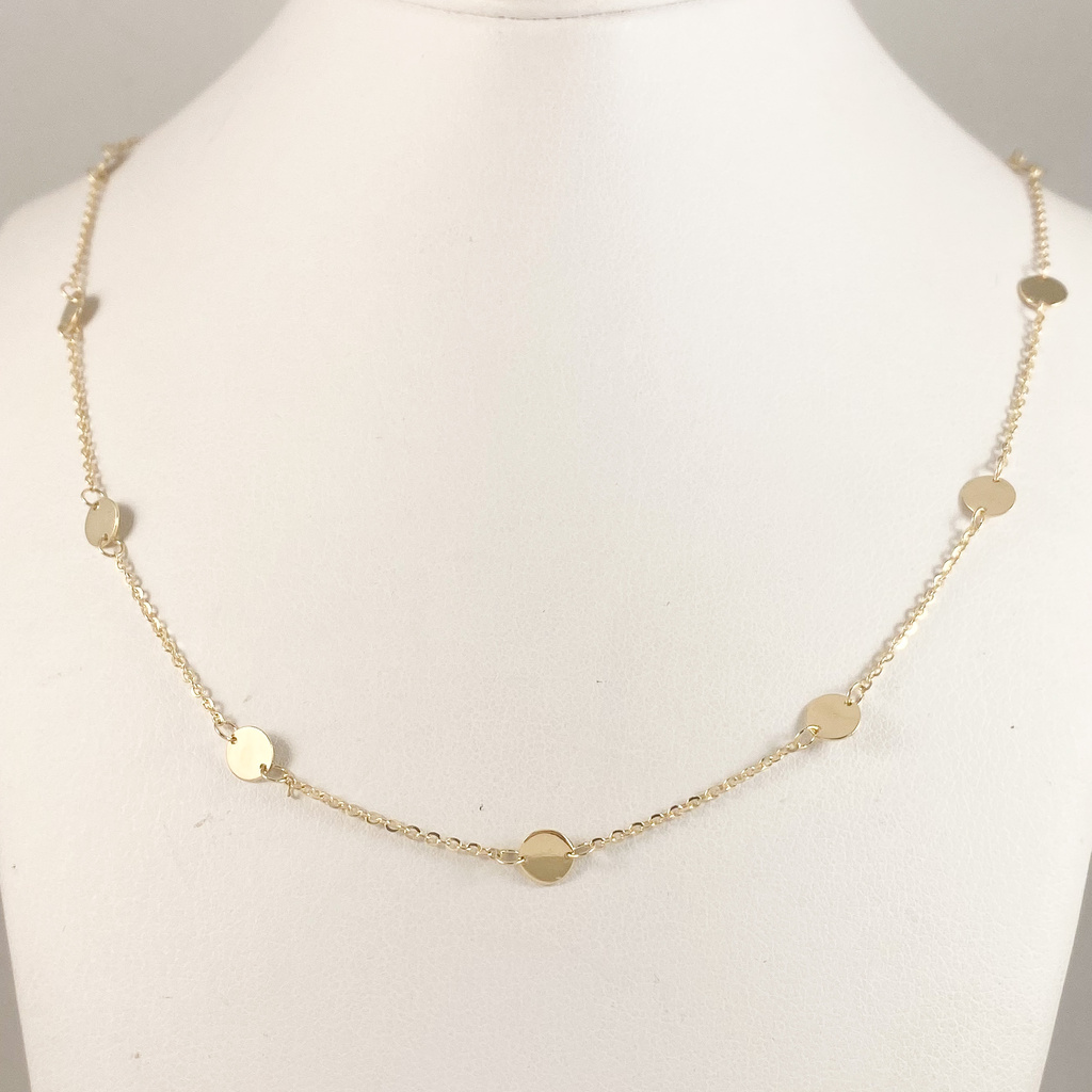 Žluté zlato řetízek s destičkami 41+2+3cm